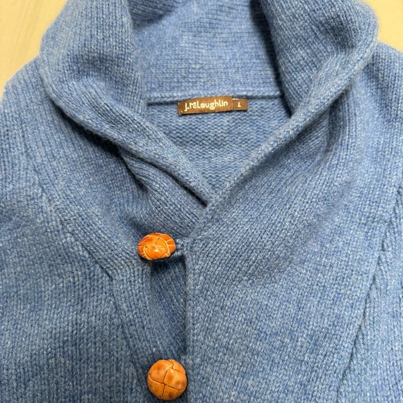 J McLaughlin L Men’s Shawl Collar Buttons Wool Blend Grandpa Sweater Pullover - Picture 2 of 6